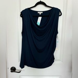 Nine Britton Deep Blue Sleeveless Blouse